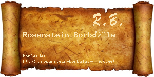Rosenstein Borbála névjegykártya